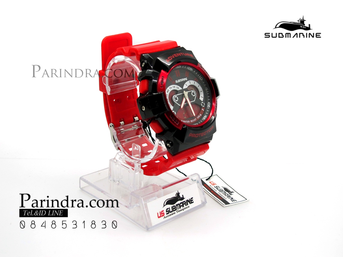 นาฬิกา US submarine TP3160M สีแดง ขอบดำ
