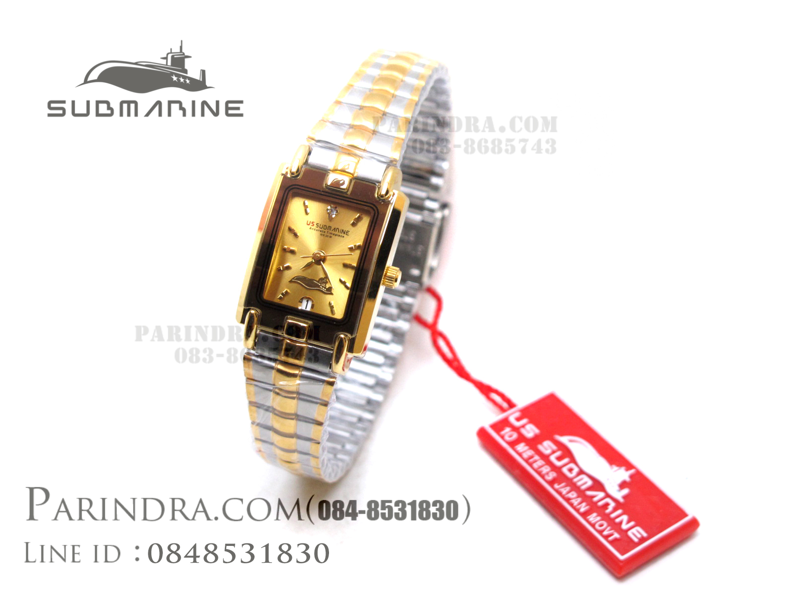 นาฬิกา U.S. submarine รุ่น S1014L สายสามกษตริย์หน้าปัดสีทอง