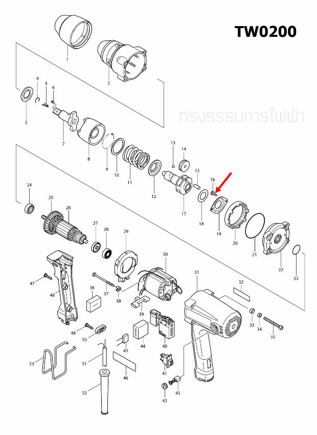 TAPPING SCREW BIND CT บล็อคไฟฟ้า Makita มากีต้า TW0200 [#16], LS1216 [#109], 9403 [#48] Pn.266026-4 (แท้) ##