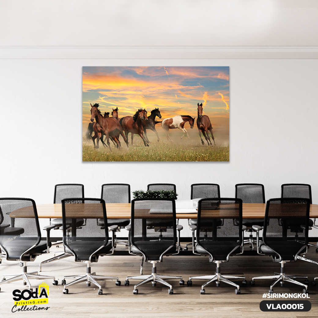 ภาพตกแต่งบ้านสำเร็จรูป ม้า 8 ตัว Lucky Horses VLA00015 #SOdAcollection #ภาพตกแต่งบ้านสไตล์มงคล #ภาพมงคล #สิริมงคล #SIRIMONGKOL #FORTUNE