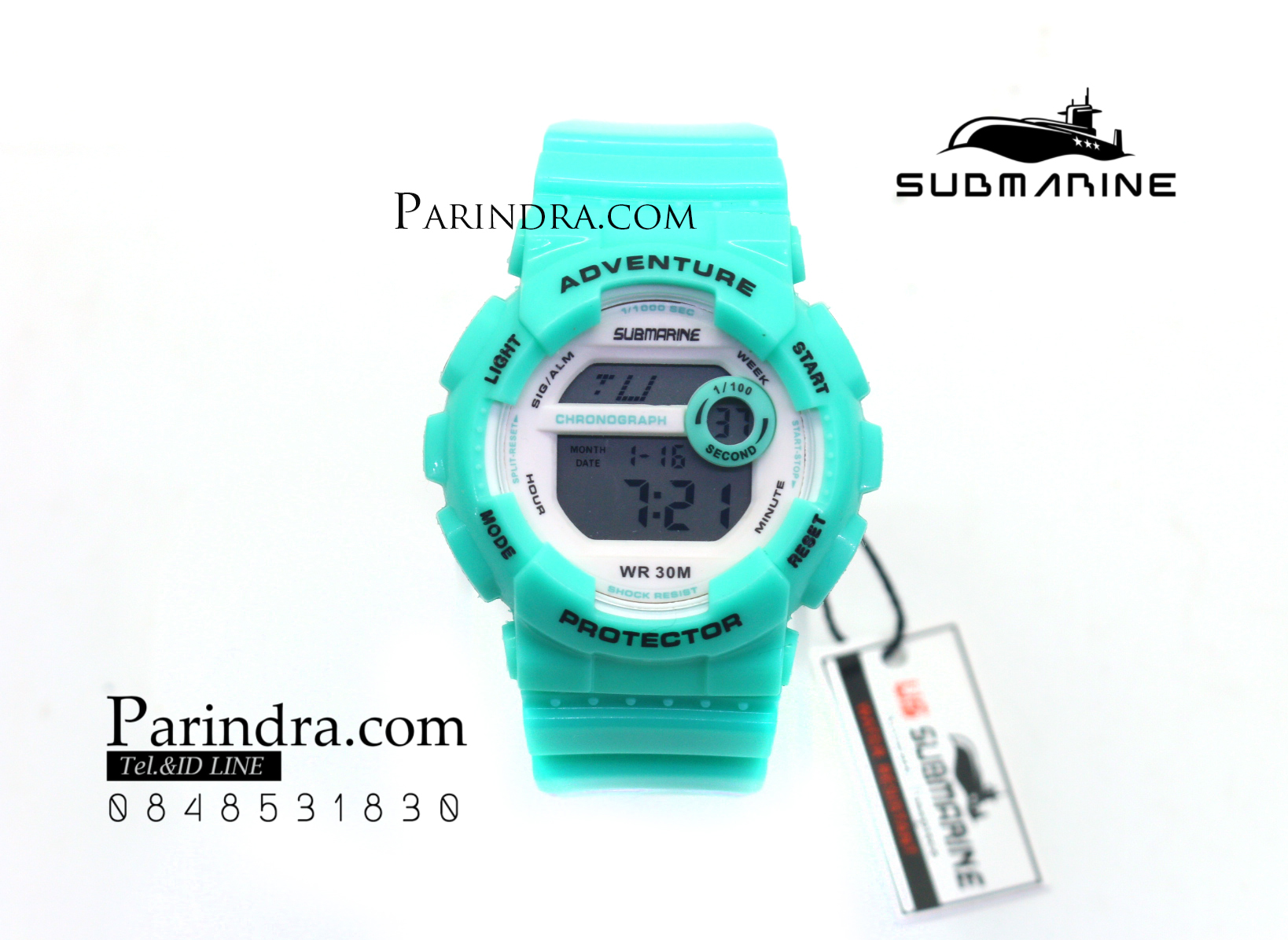 นาฬิกา US submarine รุ่น TP1351L ระบบดิจิตอล ขนาดเล็กเท่า Baby-G สีเขียว