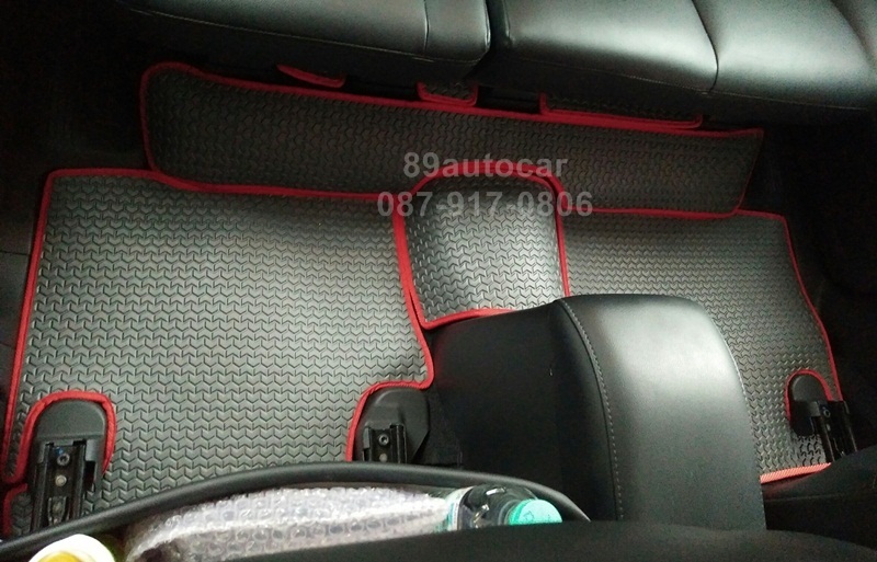 โรงงานพรมรถยนต์ Mitsubishi Pajerosport 2016 ลายธนูสีเทาขอบแดง