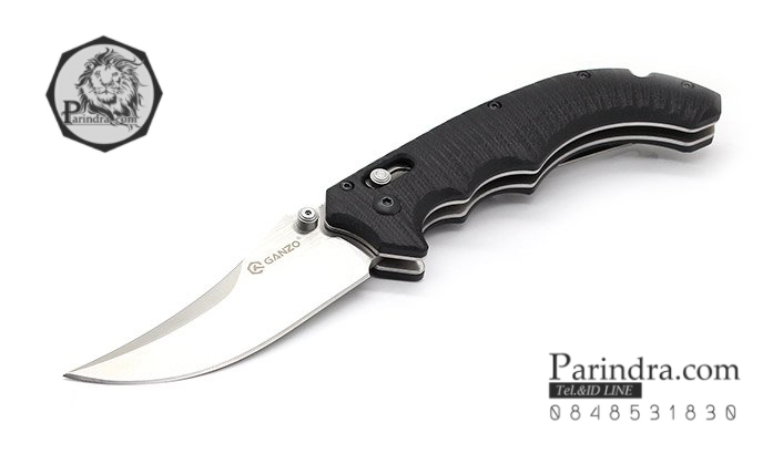 มีดพับ Ganzo รุ่น G712 ด้ามสี G10 ด้ามสีดำสนิท ใบสีเงิน ของแท้ 100%