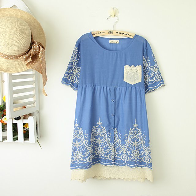 เสื้อผ้าฝ้ายนุ่มปักลาย eme