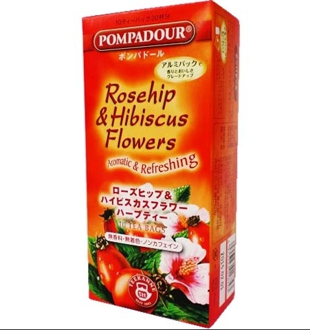 ✨ ชาโรสฮิปและดอกชบา POMPADOUR Rosehip & Hibiscus Flowers Tea 10 ถุง ✨