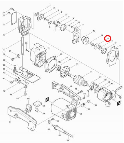 แหวนรอง เลื่อยจิ๊กซอว์ มากีต้า Makita 4300BA Pn.253076-8 (แท้) ## (*)