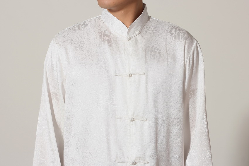 Pre-order ชุดจีน ชาย เสื้อพร้อมกางเกง สีขาว