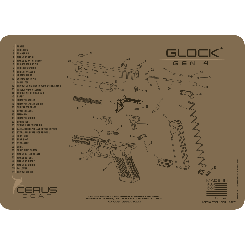 GLOCK® GEN4 SCHEMATIC Coyote PROMAT