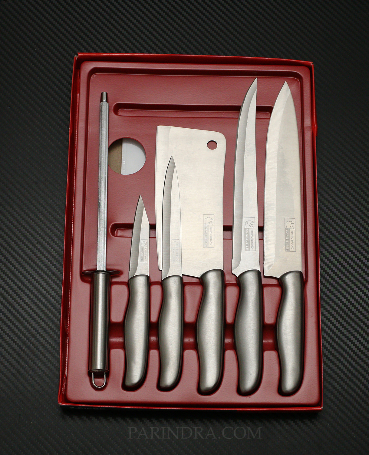 ชุดมีดทำครัวแสตนเลส RHINO BRAND No.888 7-PIECE CUTLERY SET (ของแท้)