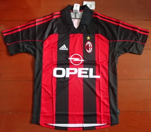 เสื้อฟุตบอล ทีมสโมสรเอซี มิลาน Player Version ชุดเหย้า 2000/01 ใหม่ S-Size / AC MILAN Football Shirt Player Version Home Kit 2000/01 Jersey NEW S-Size
