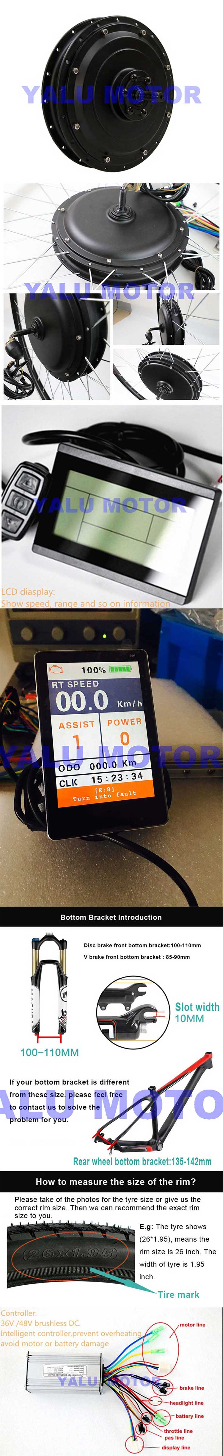 ชุดแปลงจักรยานไฟฟ้า YALU YL1500 48V 1500W – ล้อมอเตอร์หน้า/หลัง 26/29/700C พร้อมเกียร์ 7 สปีด & ดิสก์เบรก | สั่งจอง 15-25 วัน