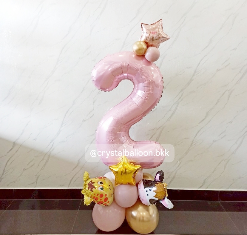 ลูกโป่ง วันเกิดเด็ก ฟอยล์ตัวเลข ขนาด 40" ตั้งฐาน 1 ชิ้น พร้อมตกแต่ง ฟอยล์สามารถเปลี่ยนสีได้ , ลูกโป่งสามารถเปลี่ยนสีได้
