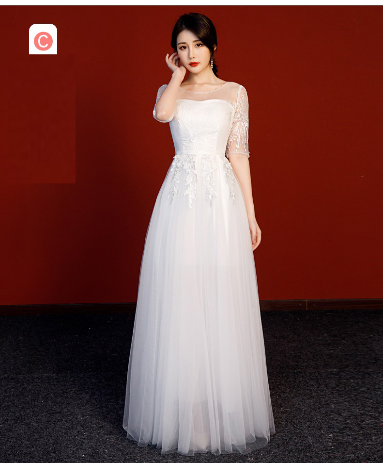 Pre-order เดรส สีขาว ชุดราตรียาว มีหลายแบบให้เลือก (ซิปหลัง)