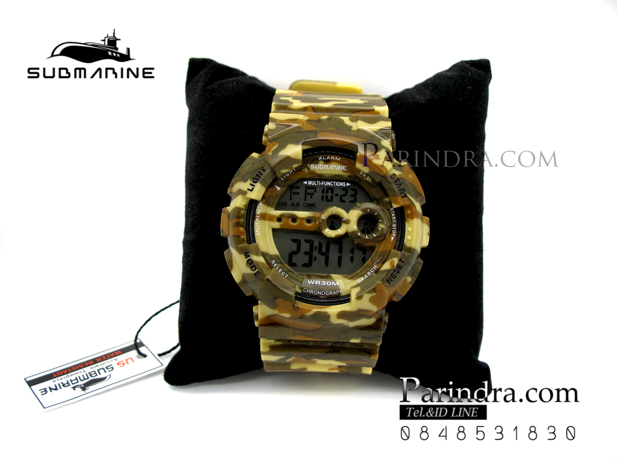 นาฬิกา US submarine รุ่น TP1340M (Military) สีลายพรางทหารสีน้ำตาล หน้าปัดพื้นเทา