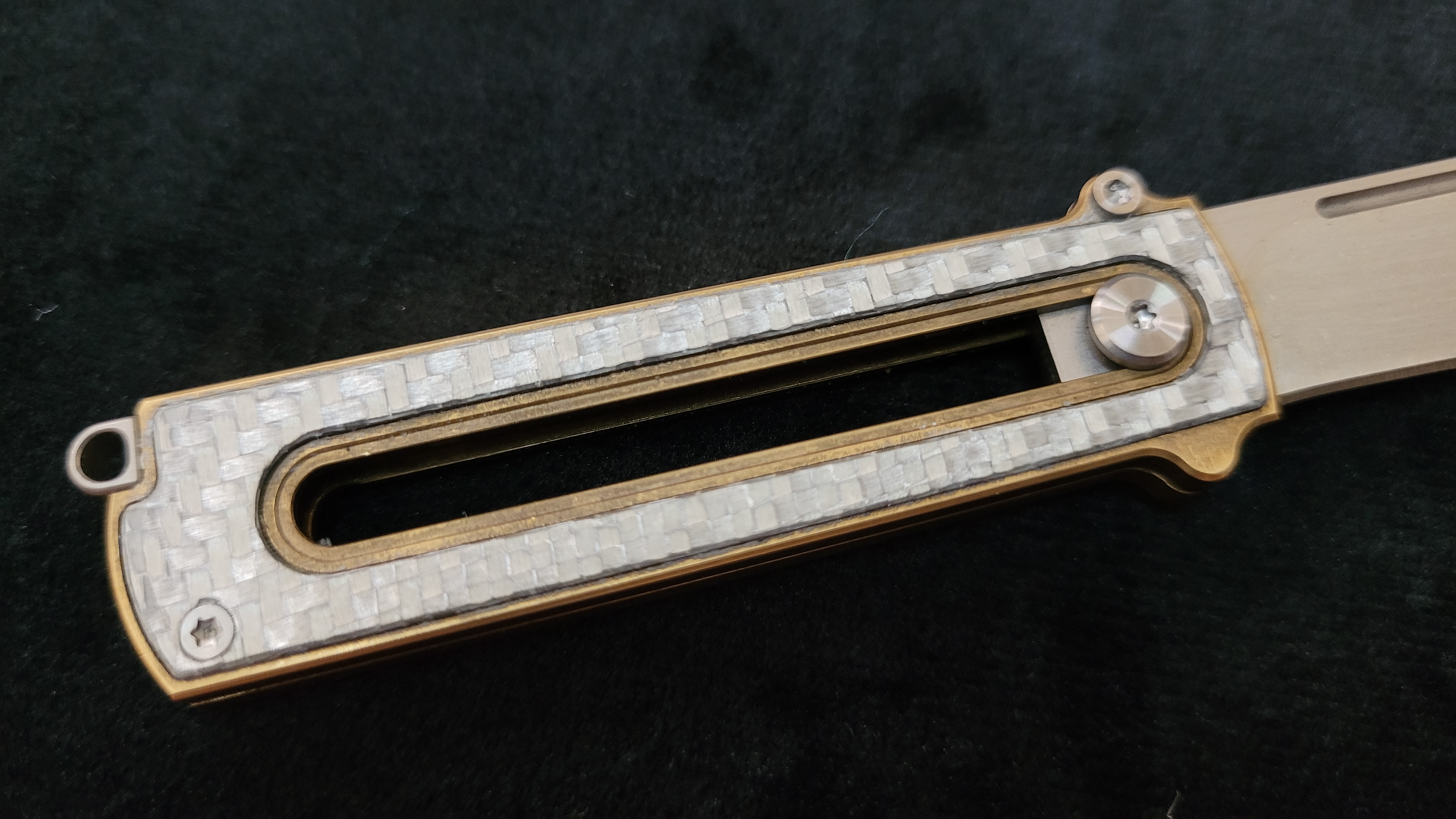 Al Br BarloX with M390 Blade-for a short time Dealer's Cost Silver Carbon Fiber Stonewash Blade