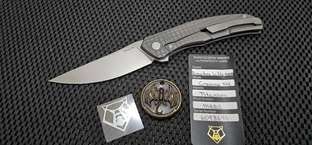 Shirogorov Knives Quantum Monkey Edge FRAG Pattern - Tumbled LEFT HANDED(มือซ้าย)