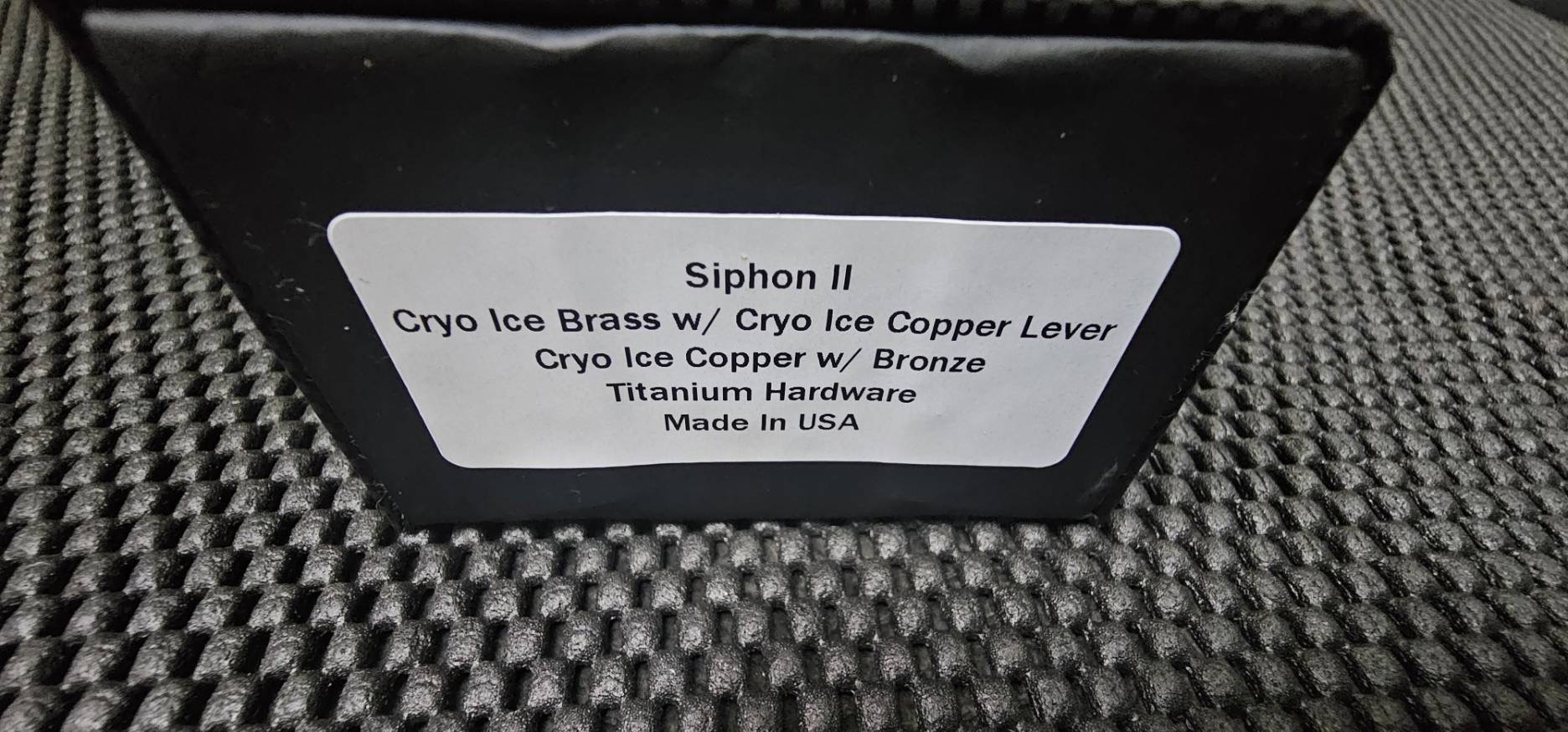 SIPHON II CRYO ICE BRASS W/CRYO ICE COPPER LEVER CRYO ICE COPPER WITH BRONZE TITANIUM HARDWARE