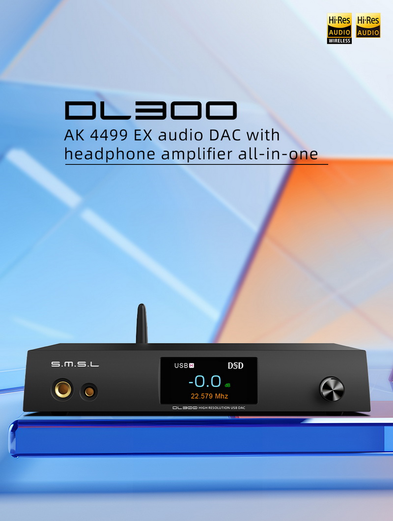 SMSL DL300 DAC/AMP ตั้งโต๊ะ รองรับ MQA, Dual Hi-Res ประกันศูนย์ไทย