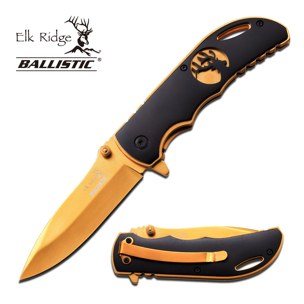 มีดพับ Elk Ridge #ER-A008GD GOLD & BLACK ของแท้