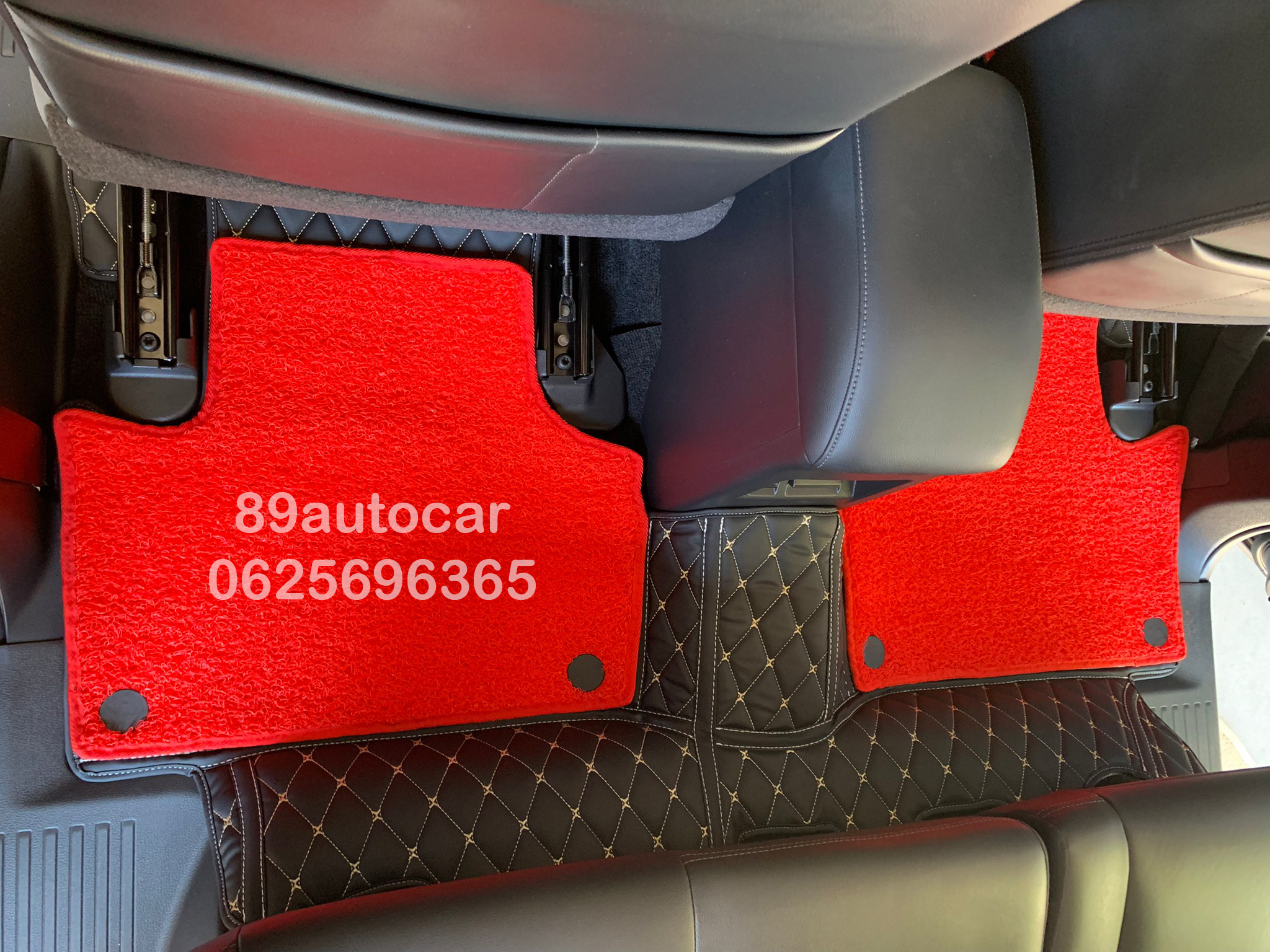 พรมปูพื้นรถยนต์ Mitsubishi Pajerosport 2022 ปูพรม7D สีดำด้ายทอง + ไวนิลสีแดง เข้ารูป