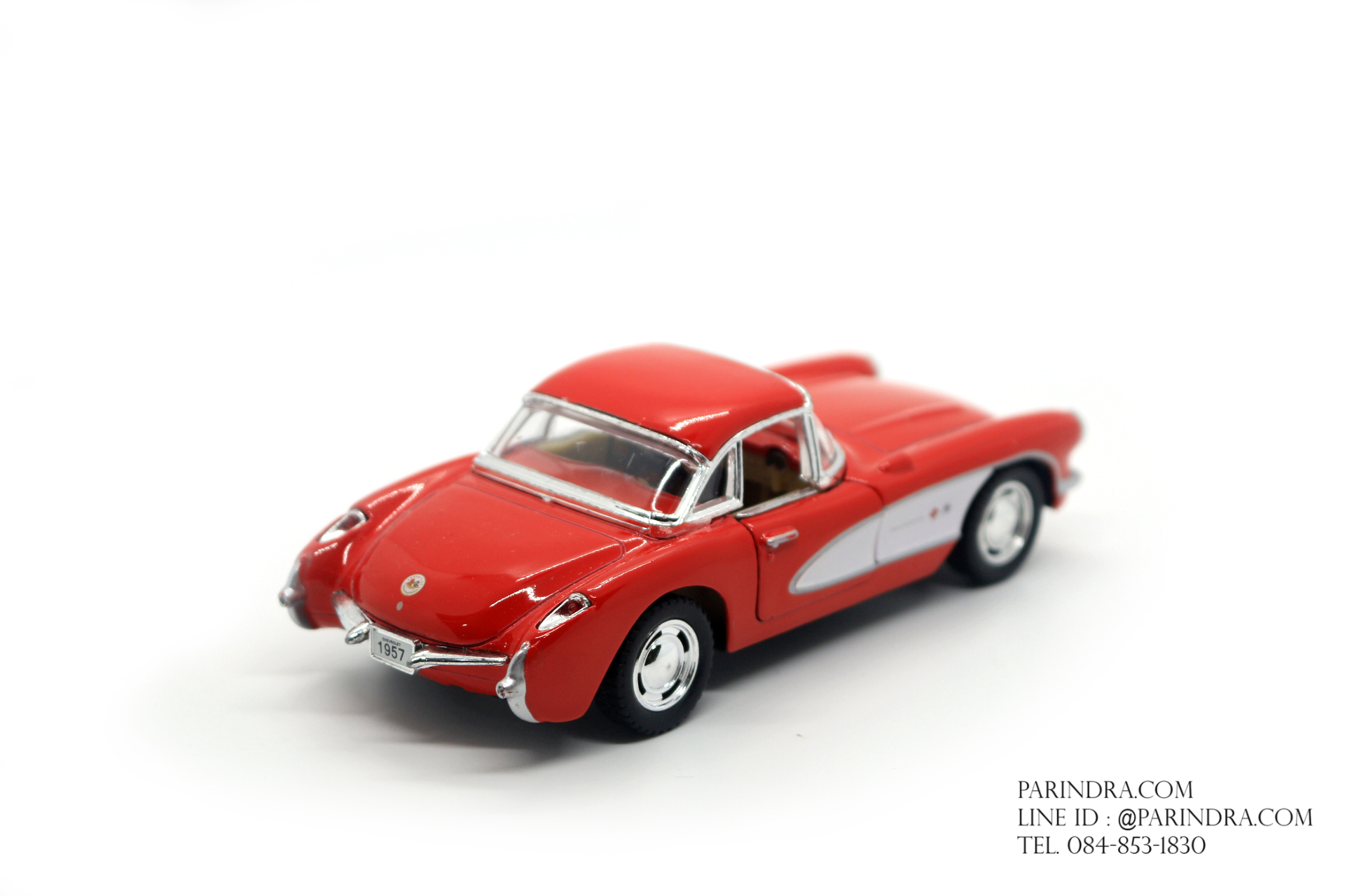 โมเดลรถเหล็ก รถจำลอง CHEVROLET CORVETTE 1957 สีแดง