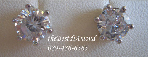 สินค้าหมด==BE930RD ต่างหูหมุด เกือบ 2 กะรัต+++รุ่นยอดนิยม เรียบ หรู ใส่ได้ไม่มีล้าสมัย งานสวย เล่นไฟดีมาก