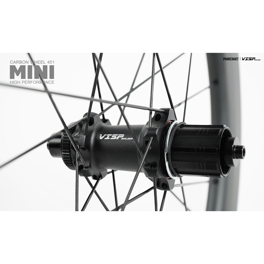 ชุดล้อคาร์บอนดิสเบรค VISP BUILDER 451 ล้อคาร์บอนสเป็คพิเศษ CARBON WHEEL 451 MINI HIGH PERFORMANCE Disc Brake 50/50