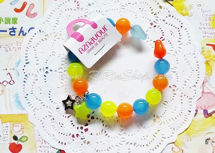 Aznavour กำไลข้อมือเซลลูโลสจี้ดาว (Neon yellow )