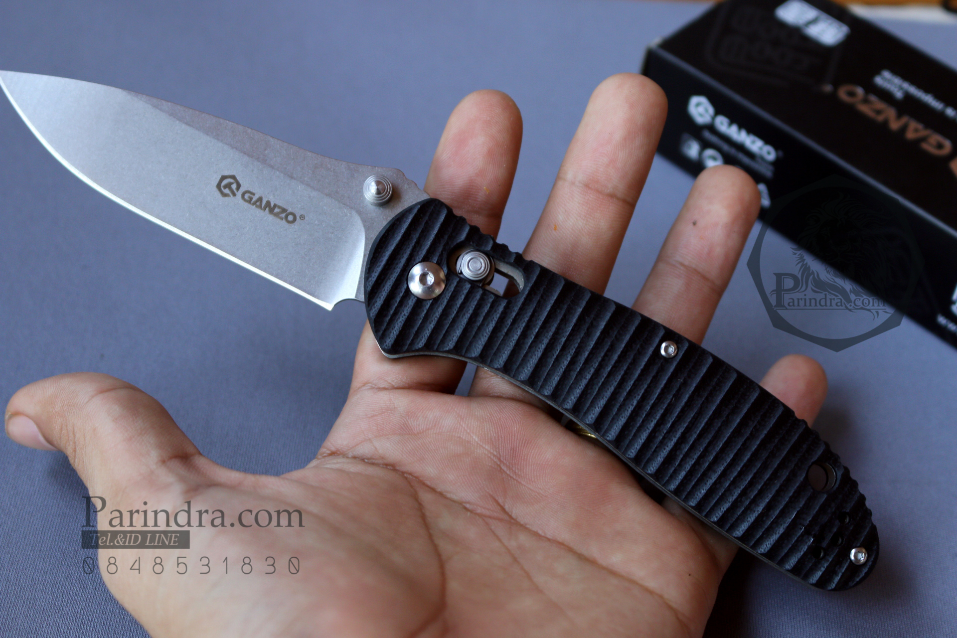 มีดพับ Ganzo กานโซ่ รุ่น G7392P-BK สีดำสนิท ของแท้ 100%