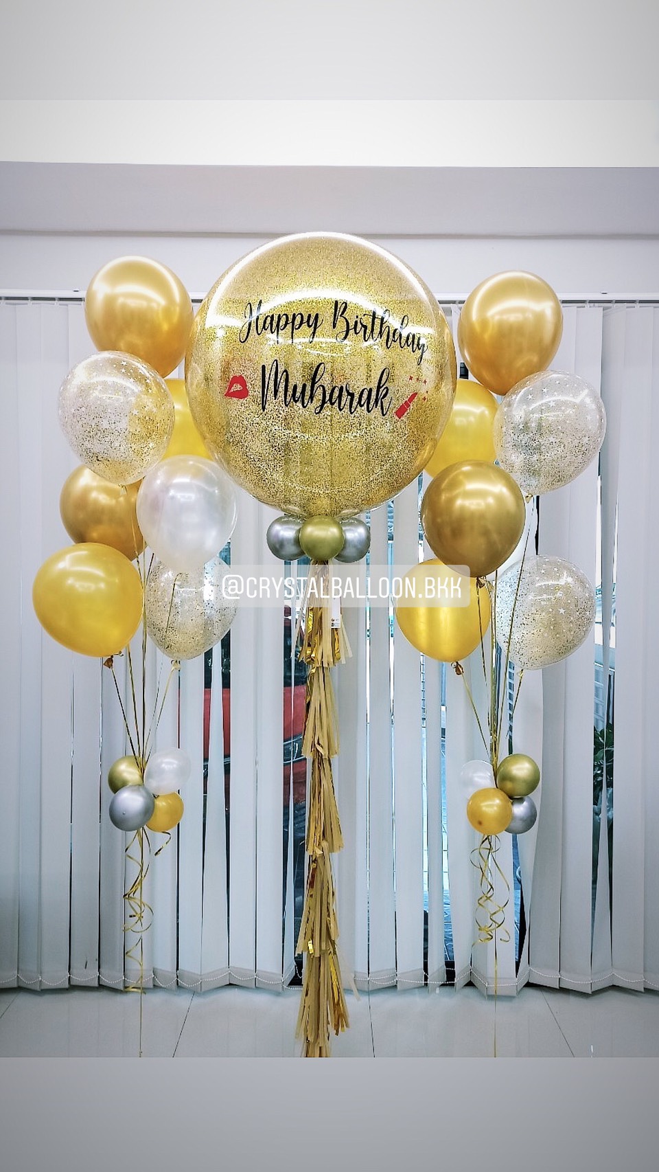 ลูกโป่ง วันเกิด สียอดนิยม Bubble ขนาด 36" พร้อม ช่อลูกโป่ง ช่อ 7 ลูก 2 ช่อ,ลูกโป่งใส ใส่กลิตเตอร์ พร้อมตกเเต่ง สามารถเปลี่ยนสีลูกโป่ง/เปลี่ยนข้อความ/เปลี่ยนขนาดได้