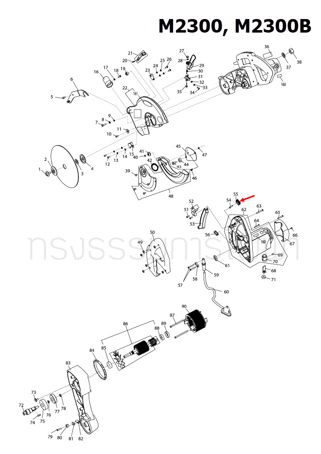 TERMINAL BASE แท่นตัดองศา Maktec มาคเทค, Makita มากีต้า MT230, M2300, M2300B [#55] Pn.JM23000116 (แท้) ##