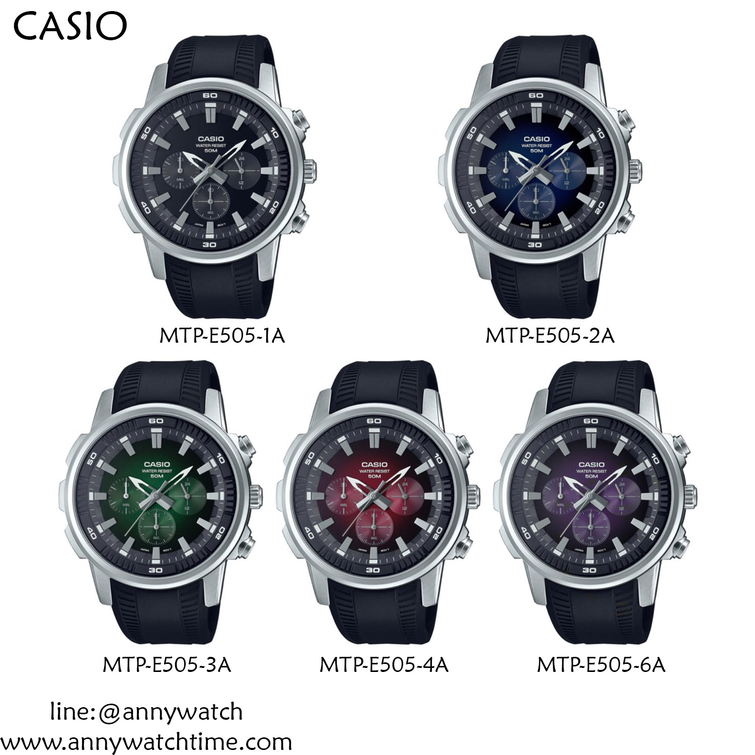 CASIO MTP-E505-1A - จำหน่ายนาฬิกาของแท้ 100% รับซ่อมนาฬิกา จำหน่าย 