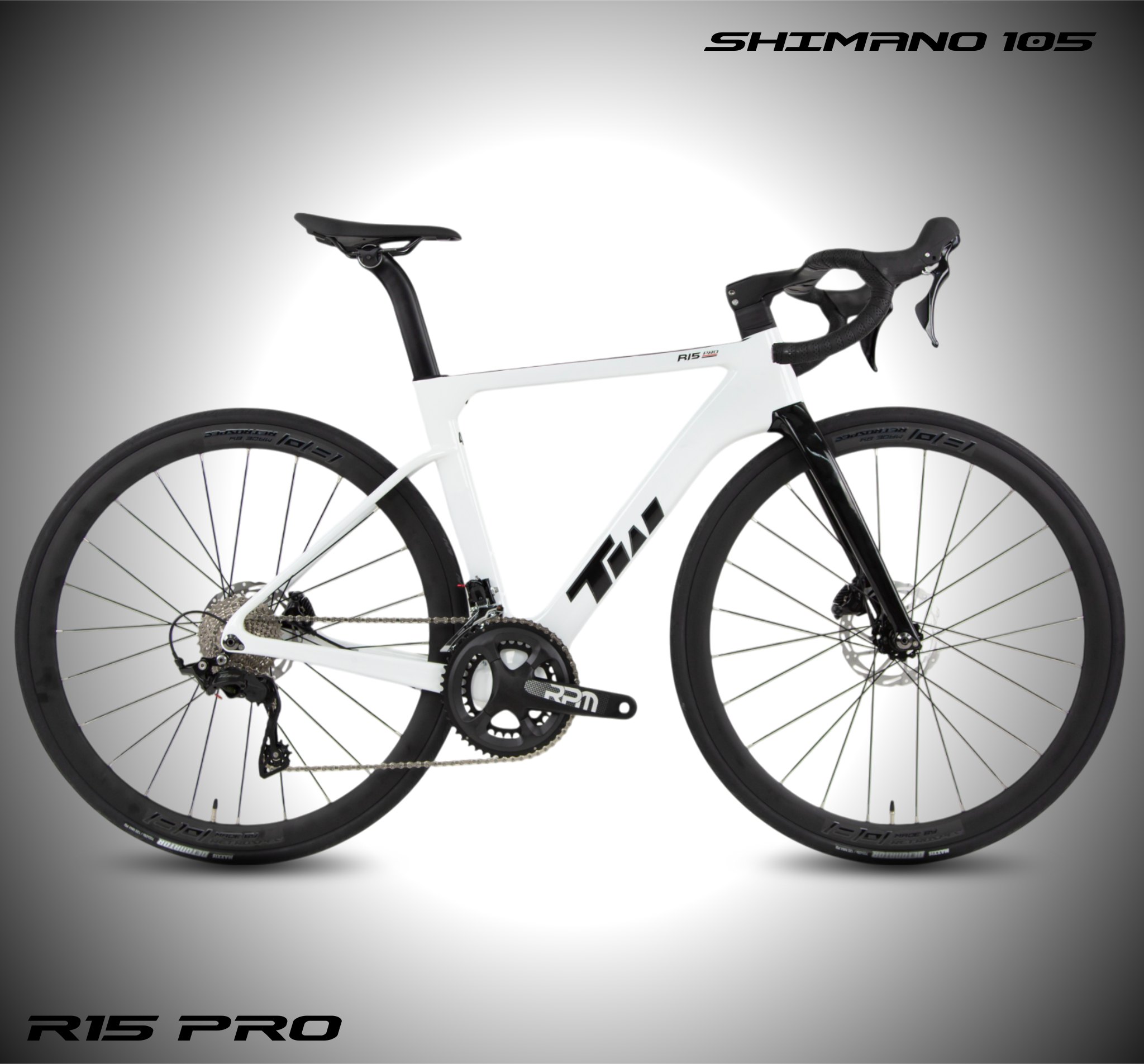 จักรยานเสือหมอบ TWITTER รุ่น R15 PRO ชุดเกียร์ SHIMANO 105 24SP เฟรม Full Carbon ตะเกียบ/หลักอาน Carbon แฮนด์ Integrated Aero Full Carbon NEW2025