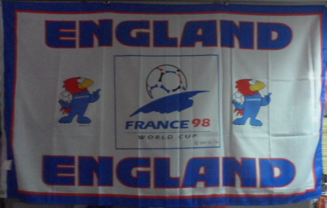 ธง ฟุตบอล ทีมชาติอังกฤษ - ENGLAND / WORLD CUP FRANCE 98 ใหม่ / ENGLAND National Football Team Flag - ENGLAND / WORLD CUP FRANCE 98 NEW
