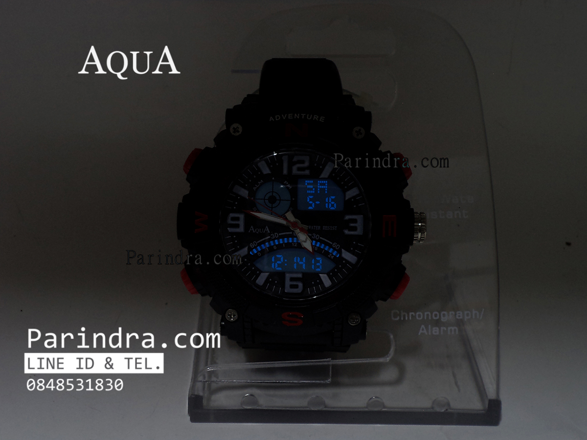 นาฬิกาข้อมือ AQUA รุ่น TGA4017 สีดำ-แดง