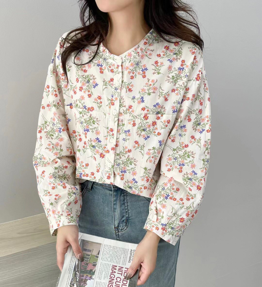 เสื้อผ้าฝ้ายลายดอกไม้