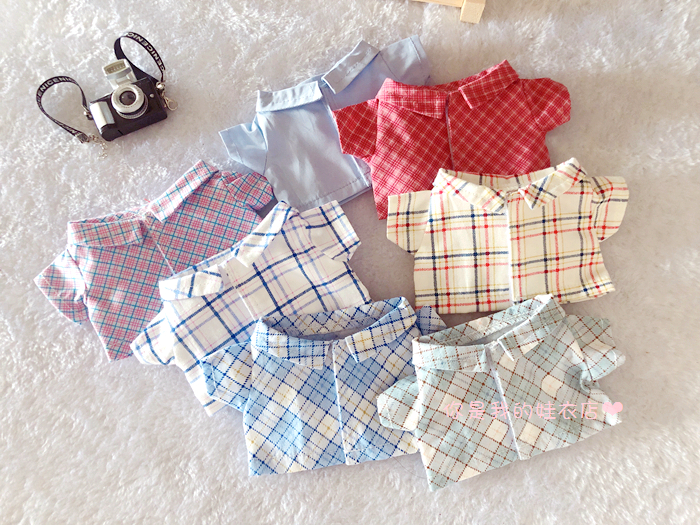 เสื้อเชิ้ตลายสก็อต (สำหรับตุ๊กตา 20 cm.)