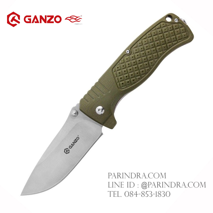 มีดพับ Ganzo กานโซ่ รุ่น G722 GR สีเขียวแก่ หนาถึก แข็งแกร่ง ของแท้ 100%