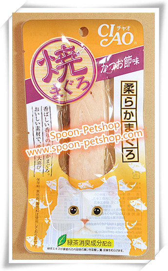 CIAO Inaba Yaki Snack ขนมแมว เชา ยากิ สำหรับแมว รสปลาทูน่าย่างมากุโร่และปลาโออบแห้ง จากประเทศญี่ปุ่น 30g (ส้ม)