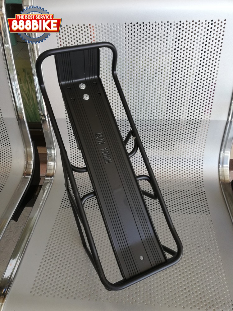 ตะแกรงท้ายอัลลอย มอนท์ MONT 3 ขาไม่ปรับ มีขากันกระเป๋าท้าย แผ่นบนเต็ม สีดำ 26-700C