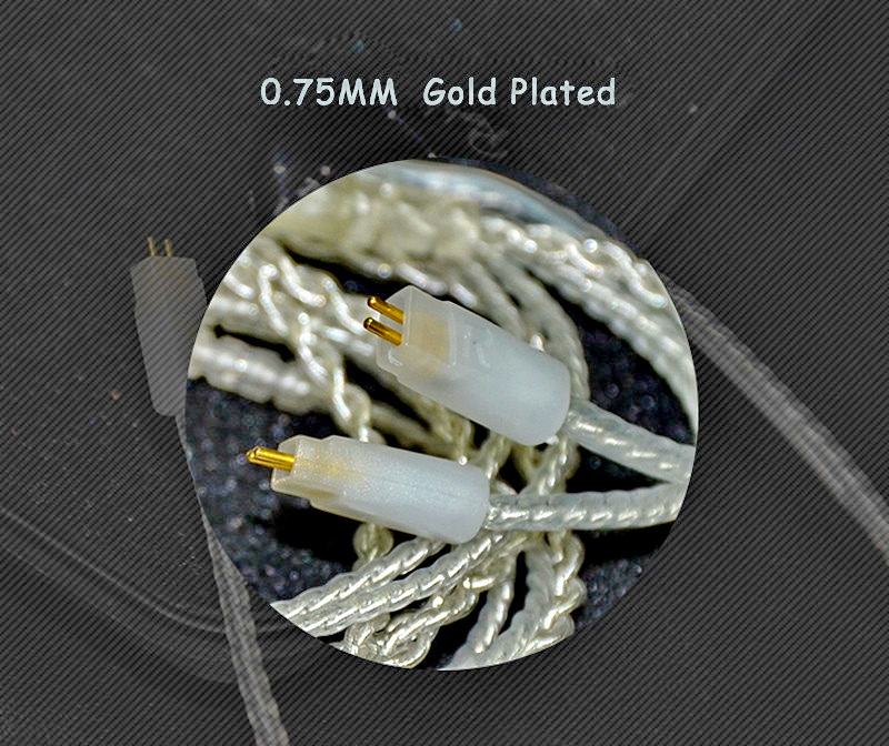 ขายสายเปลี่ยนหูฟัง KZ ZS3 / ZST / ED12 สายทองแดงชุบเงินถัก
