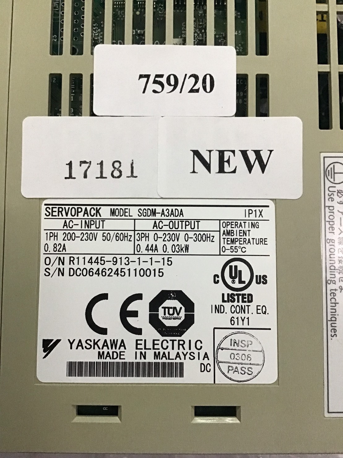 SGDM-A3ADA SERVO DRIVE “ YASKAWA ”