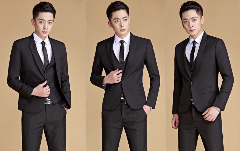 Pre-order ชุดสูทชาย สีดำ สไตล์เกาหลี
