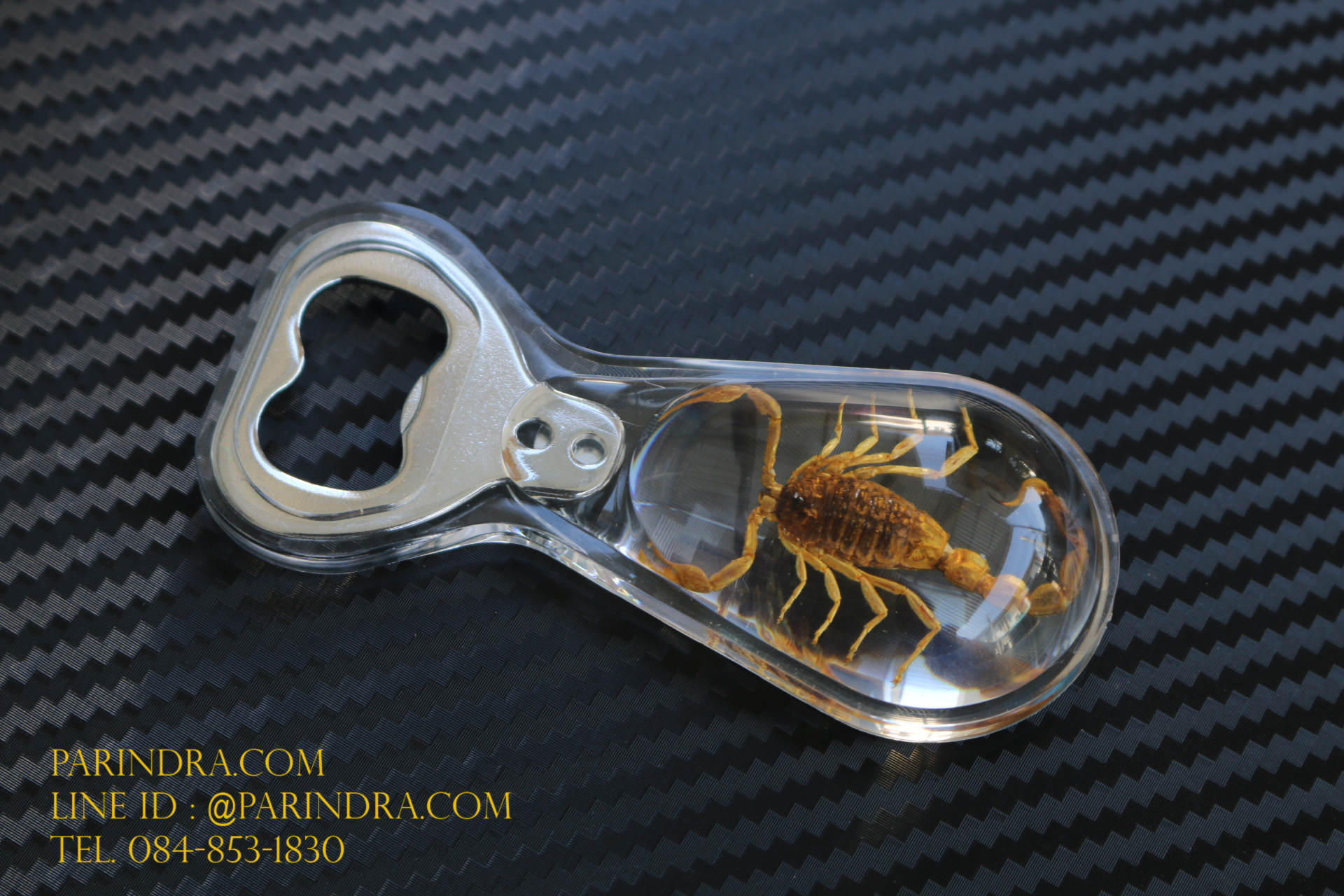 ที่เปิดขวด แมงป่องสีน้ำตาลในเรซิ่น แบบมีแม่เหล็กติดกับตู้เย็น