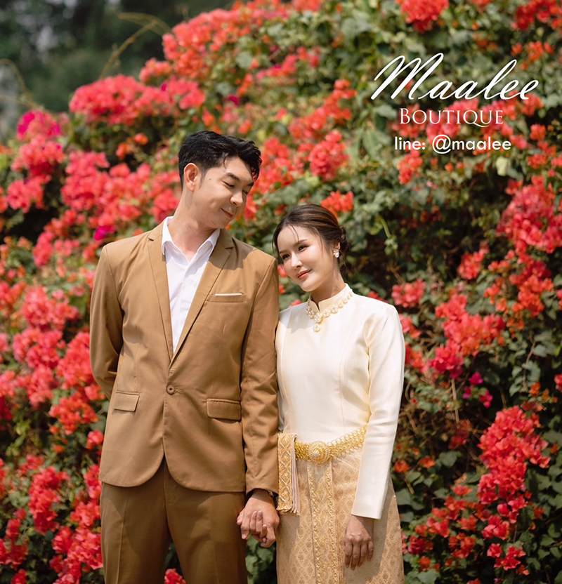 พร้อมเช่า ชุดสูทชาย น้ำตาลทอง สูทเพื่อนเจ้าบ่าว รุ่นกระดุมเดียว (ไม่มีเสื้อกั๊ก)