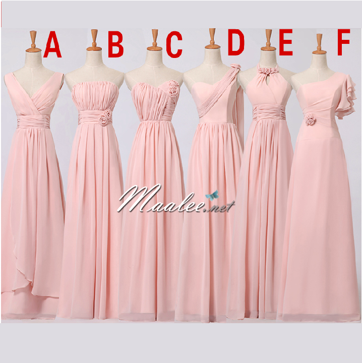 พร้อมส่ง ชุดราตรียาว สีชมพูอ่อน ชุดเพื่อนเจ้าสาว Pink-002C