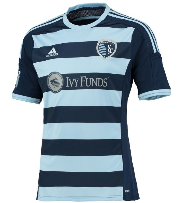 เสื้อสปอร์ติ่งแคนซัส ซิตี้ของแท้ ทีมเยือน Sporting Kansas City Away Shirt 2014/15 Blue