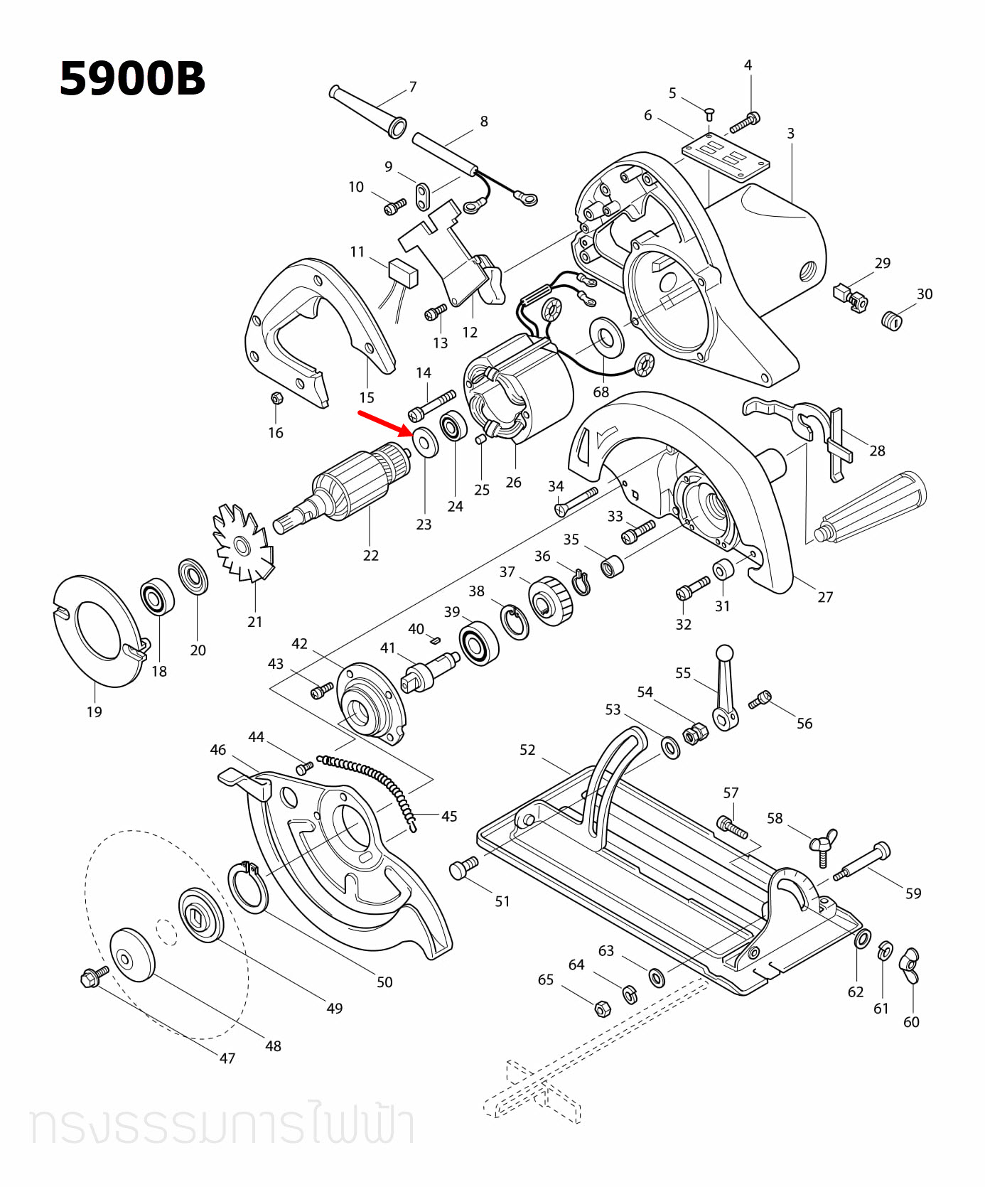 ไฟเบอร์กันฝุ่น Makita 1100, LS1030, 5900B, 9924DB, 2012NB Pn.681623-9 (แท้) ## **