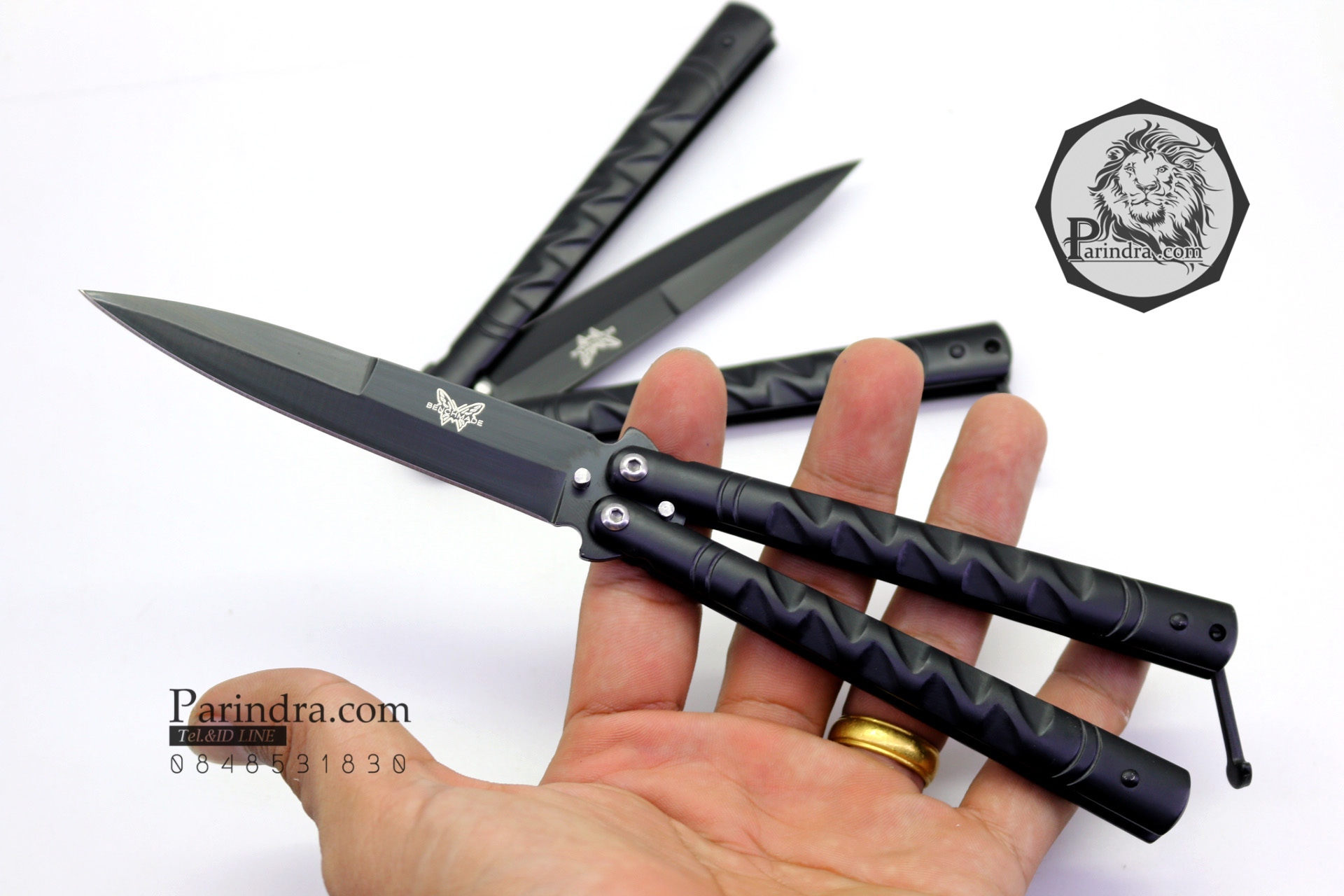 มีดบาลีซอง Balisong มีดควง มีดปีกผีเสื้อ สีดำ ขนาด 8.5 นิ้ว BLA009