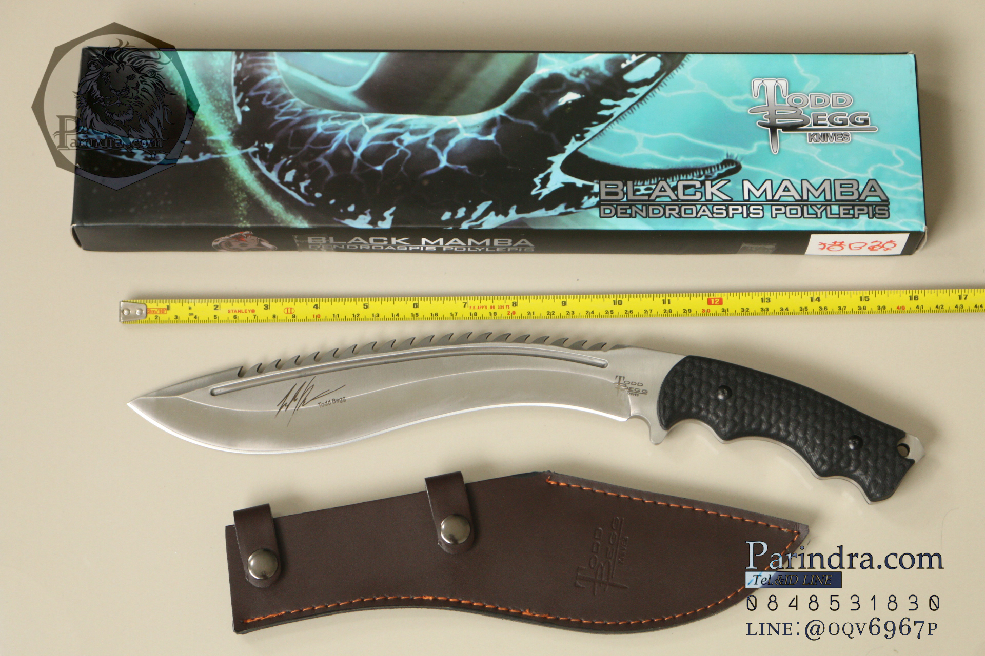 มีดใบตาย มีดเดินป่าทรงกรูข่า Black Mamba หนา หนัก ตัน (OEM) ขนาด 16 นิ้ว